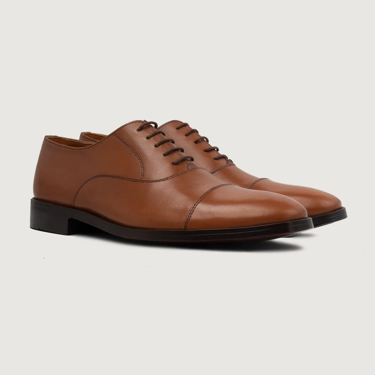 Professor Oxford Lysebrun Lædersko til Mænd For Men in Tan Full-Grain Leather - Sidevisning | Køb online