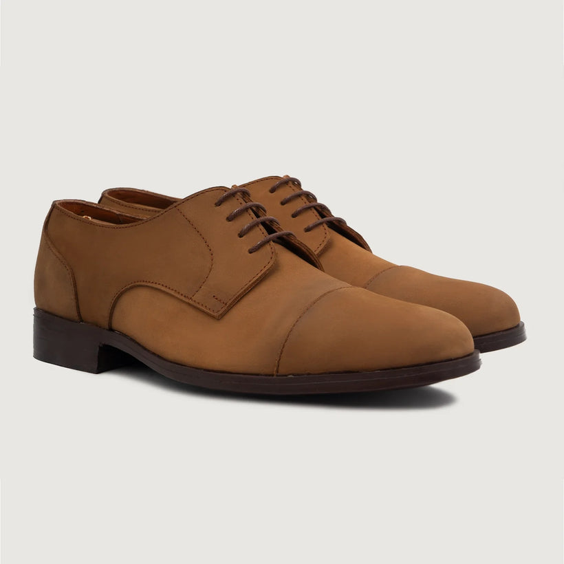 Attorney Derby Brun Nubuck Leather Shoes til Mænd