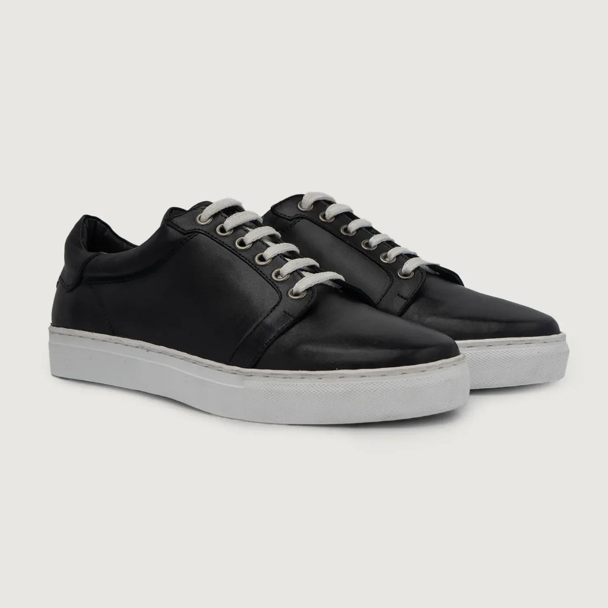 Carter Runn Sort Lædersneakers til Mænd For Men i sort ægte okselæder - Sidevisning | Køb online