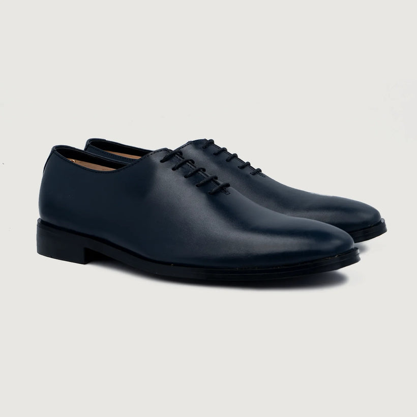 Director Wholecut Midnight Blue Leather Shoes til Mænd