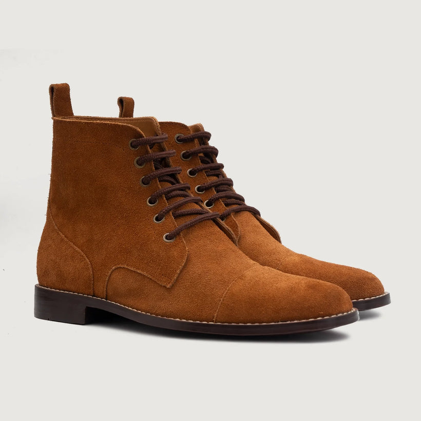 Knight Derby Brun Suede Læderstøvler til Mænd