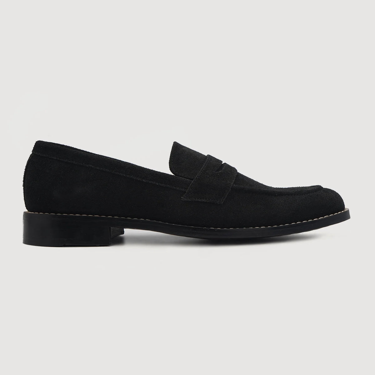 Black Goatskin Suede Leather Loafers - Goodyear welt-konstruktion og tåboks