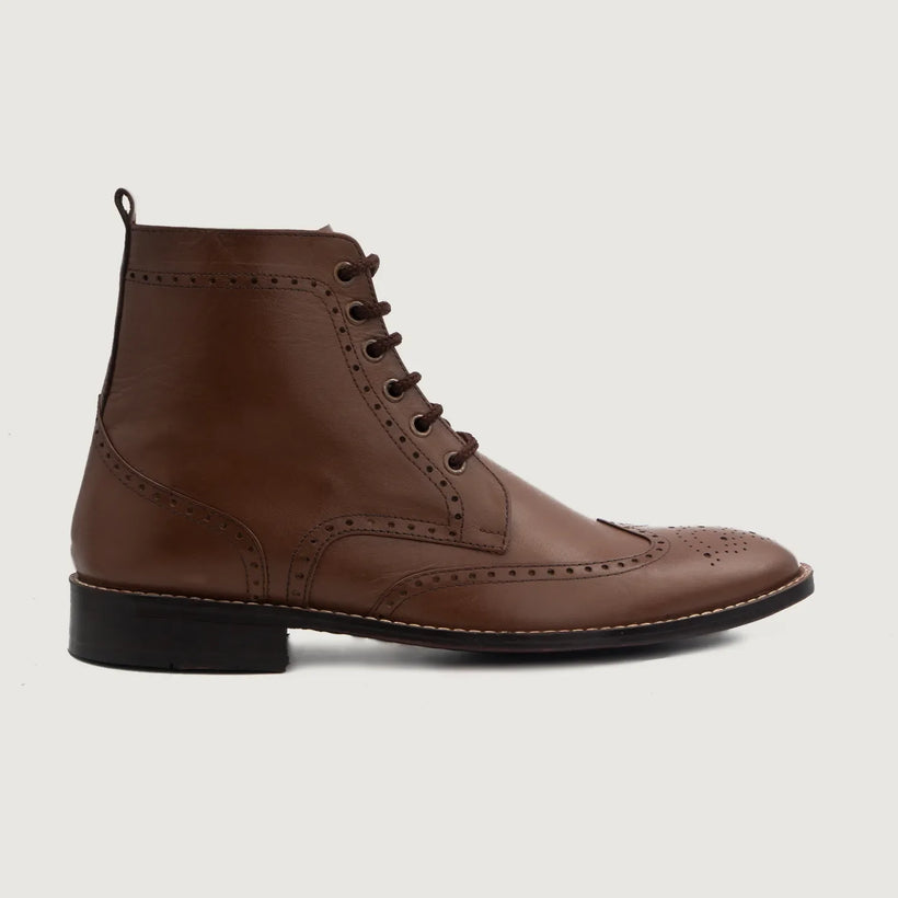 Duster Brogues Derby Brun Læderstøvler til Mænd