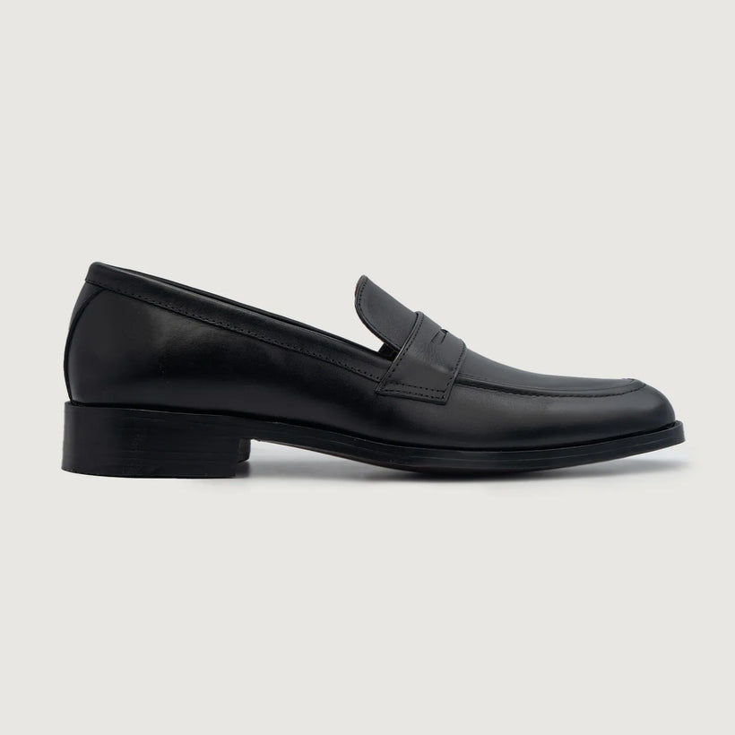 Baxton Sort Leather Loafers til Mænd