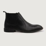 Black Full-Grain leather Boots - Goodyear Welt Construction & Front Toe Box Detail