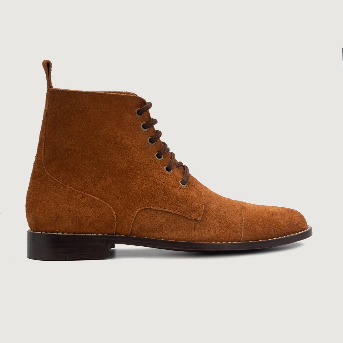 Brown Goatskin Suede Leather Boots - Goodyear welt-konstruktion og tåboks