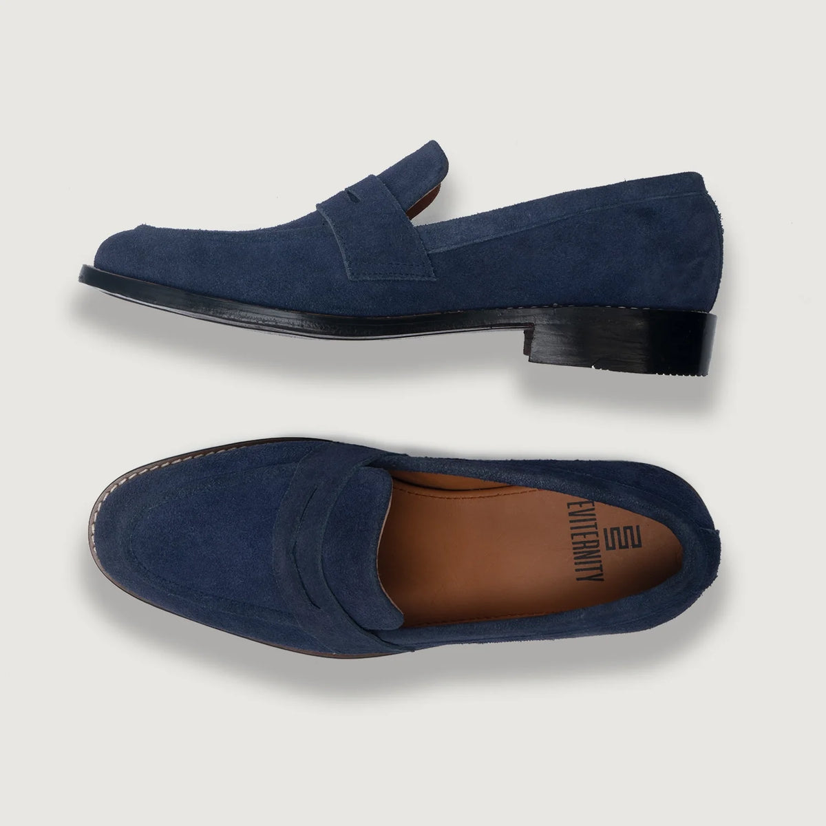 High-Traction Rubber Outsole & Lug Tread Pattern on Baxton Blå Suede Læderloafers til Mænd For Men