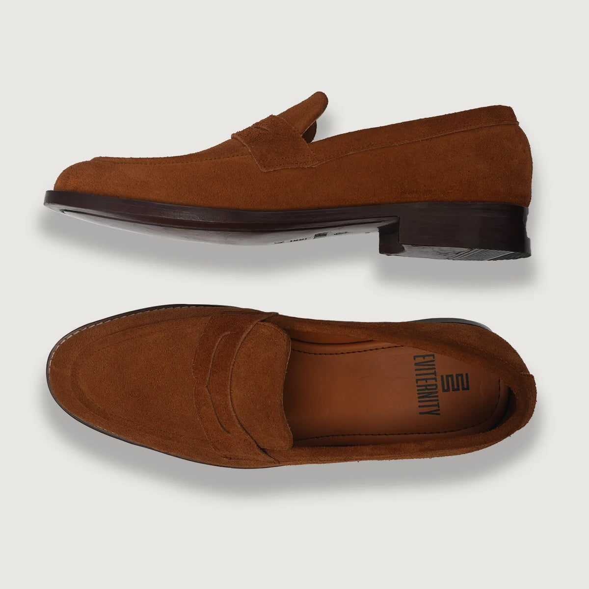 Baxton Brun Suede Læderloafers til Mænd For Men - Forstærket hælkappe og præcise dobbeltsyninger
