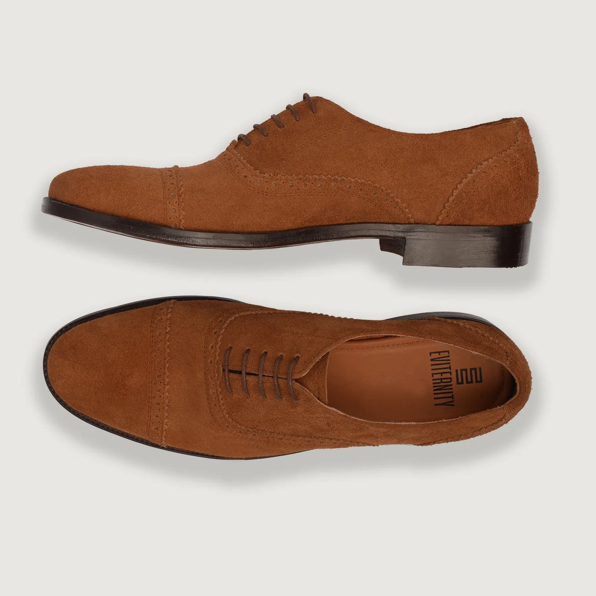 Greyson Brogues Oxford Brun Suede Lædersko til Mænd For Men - Forstærket hælkappe og præcise dobbeltsyninger
