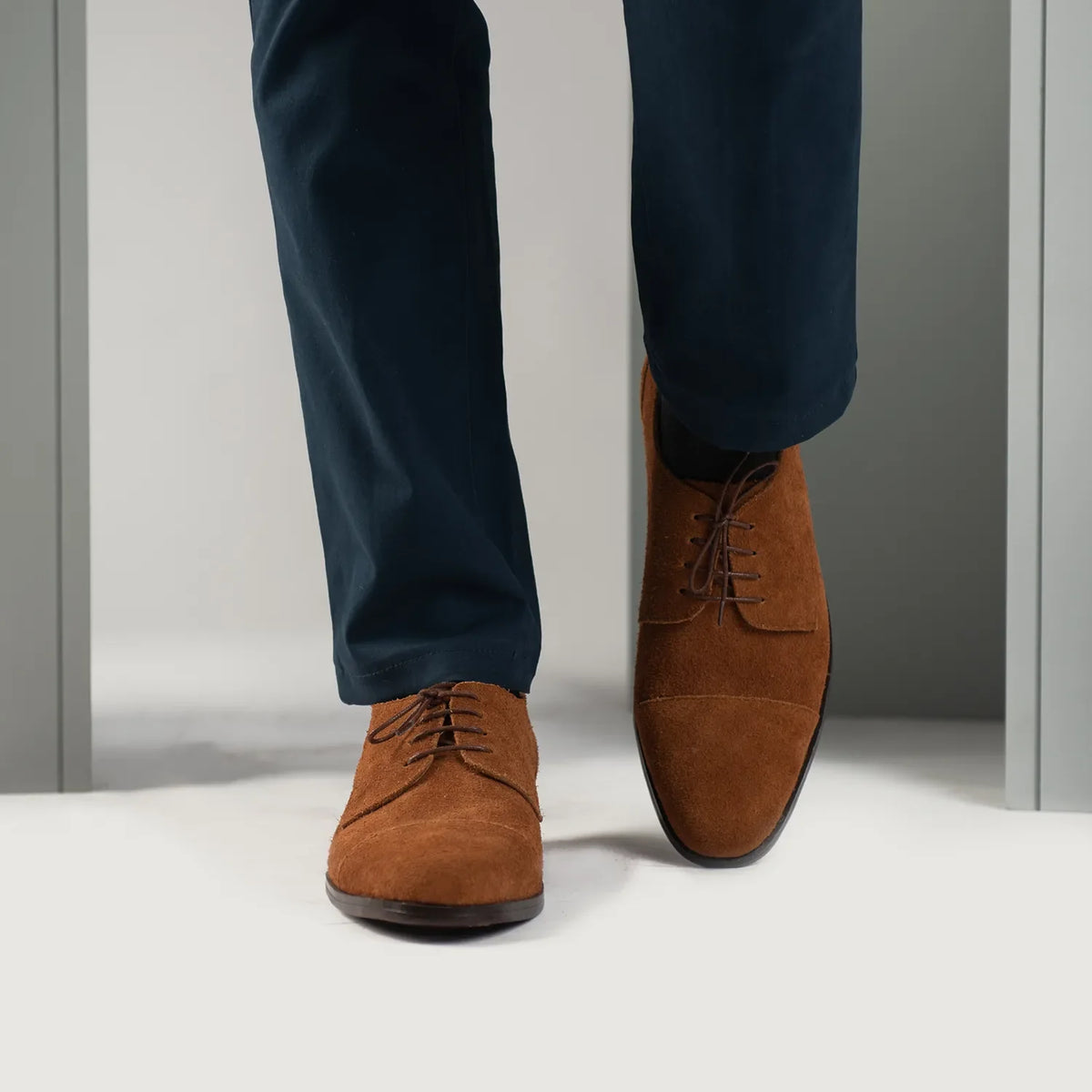 Styled On-Foot Perspective Demonstrating Ankle Fit & Silhouette on Model