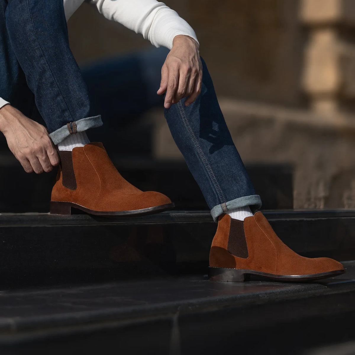 Orlaven Clarkson Chelsea Brun Suede Læderstøvler til Mænd footwear image 9