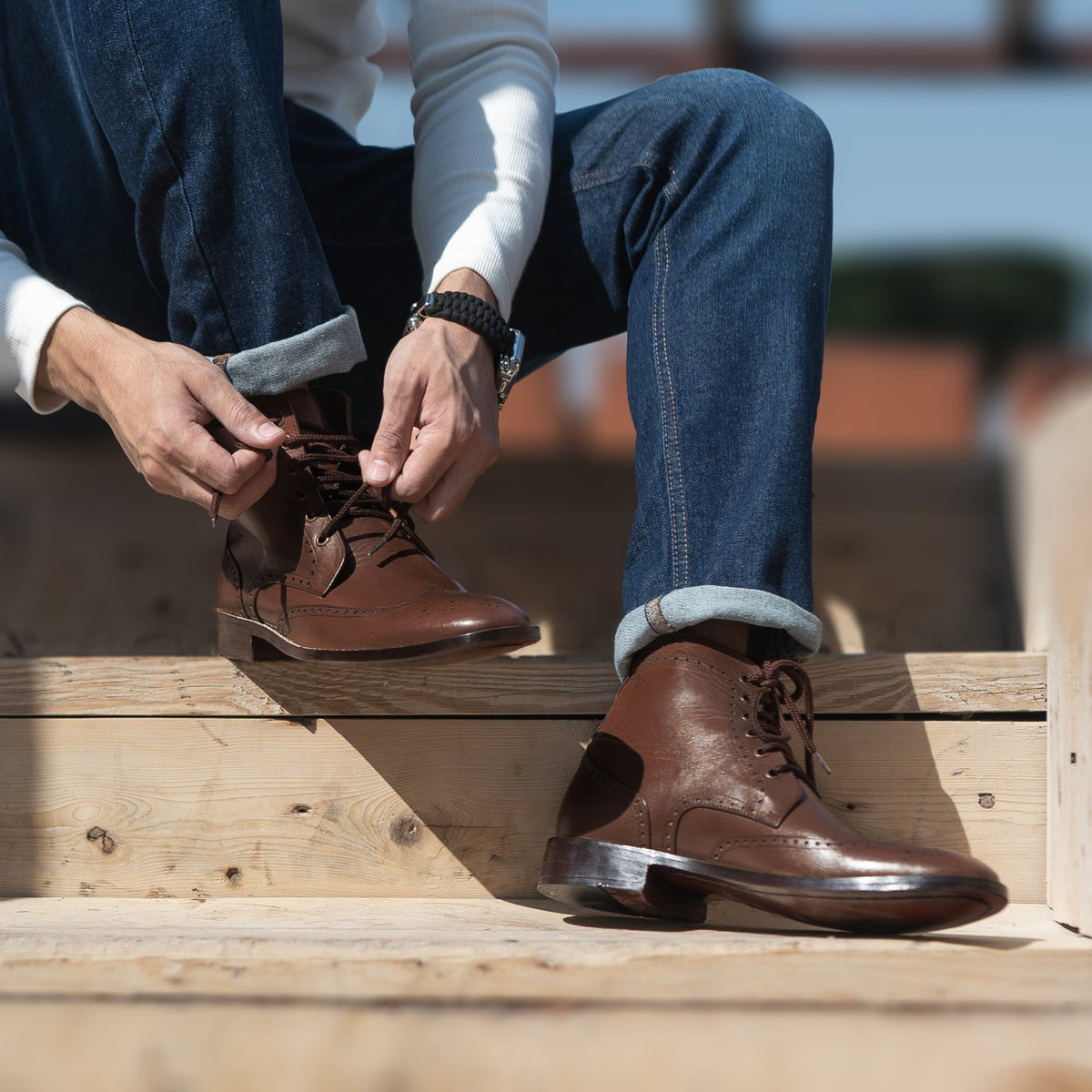Orlaven Duster Brogues Derby Brun Læderstøvler til Mænd footwear image 9