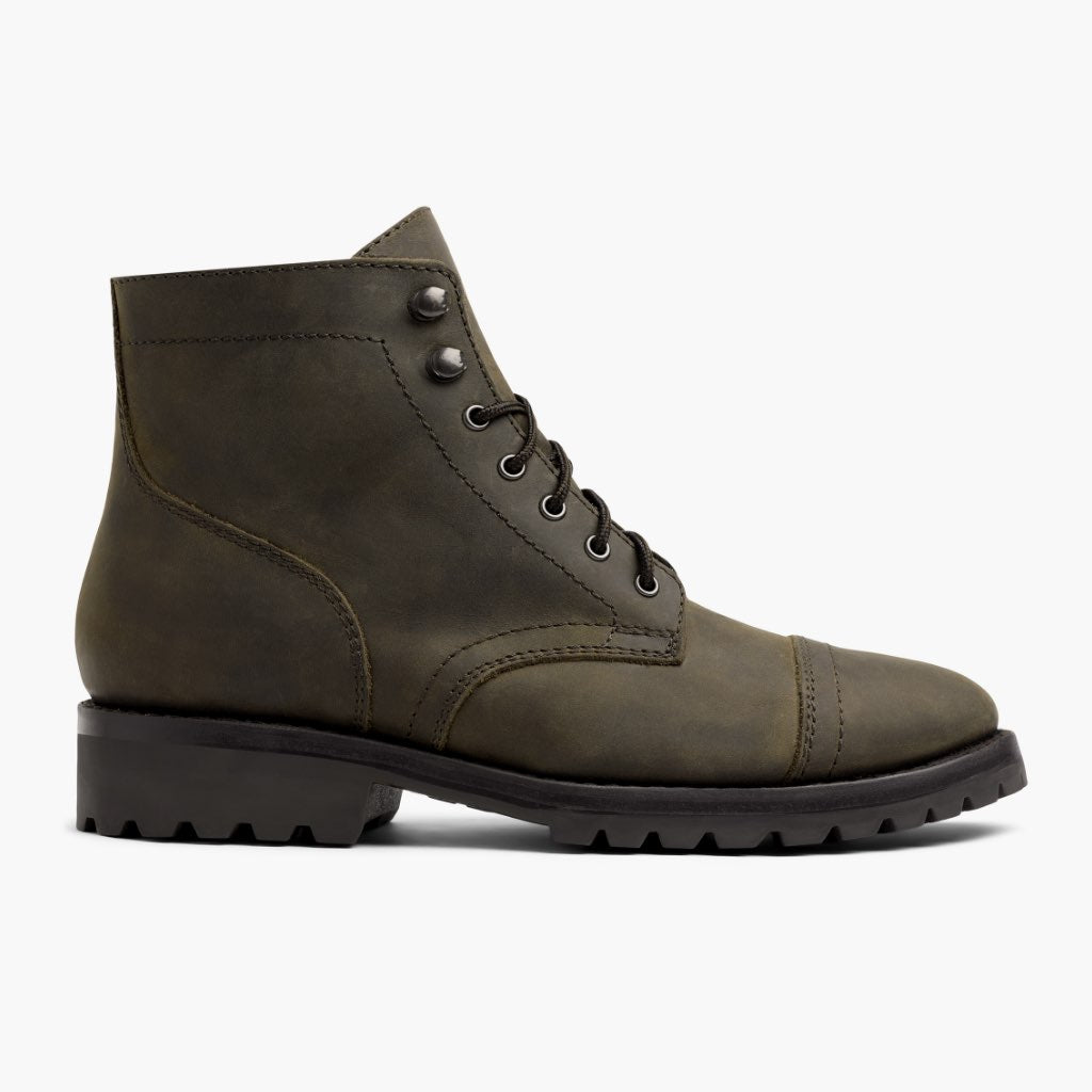 Olive Full-Grain leather Boots - Goodyear welt-konstruktion og tåboks