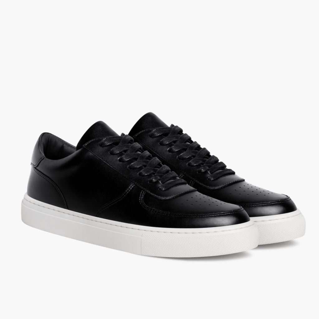 Court Sort Lædersneakers til Mænd i sort ægte okselæder - Sidevisning | Køb online