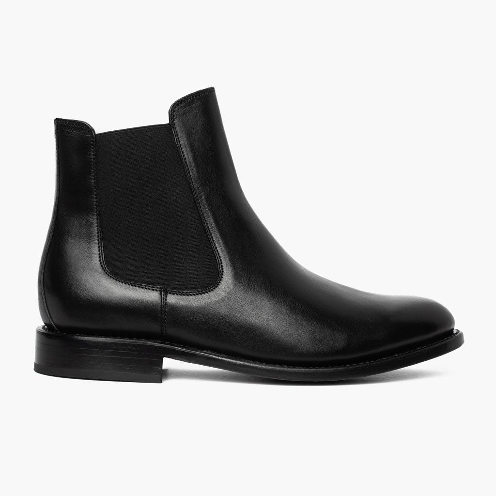 Cavalier Sort Læderstøvler til Mænd - Goodyear welt-konstruktion og tåboks