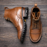 Challenger Sesame Double Shot Leather Boots - Reinforced Heel Counter & Precision Double-Row Stitching Detail