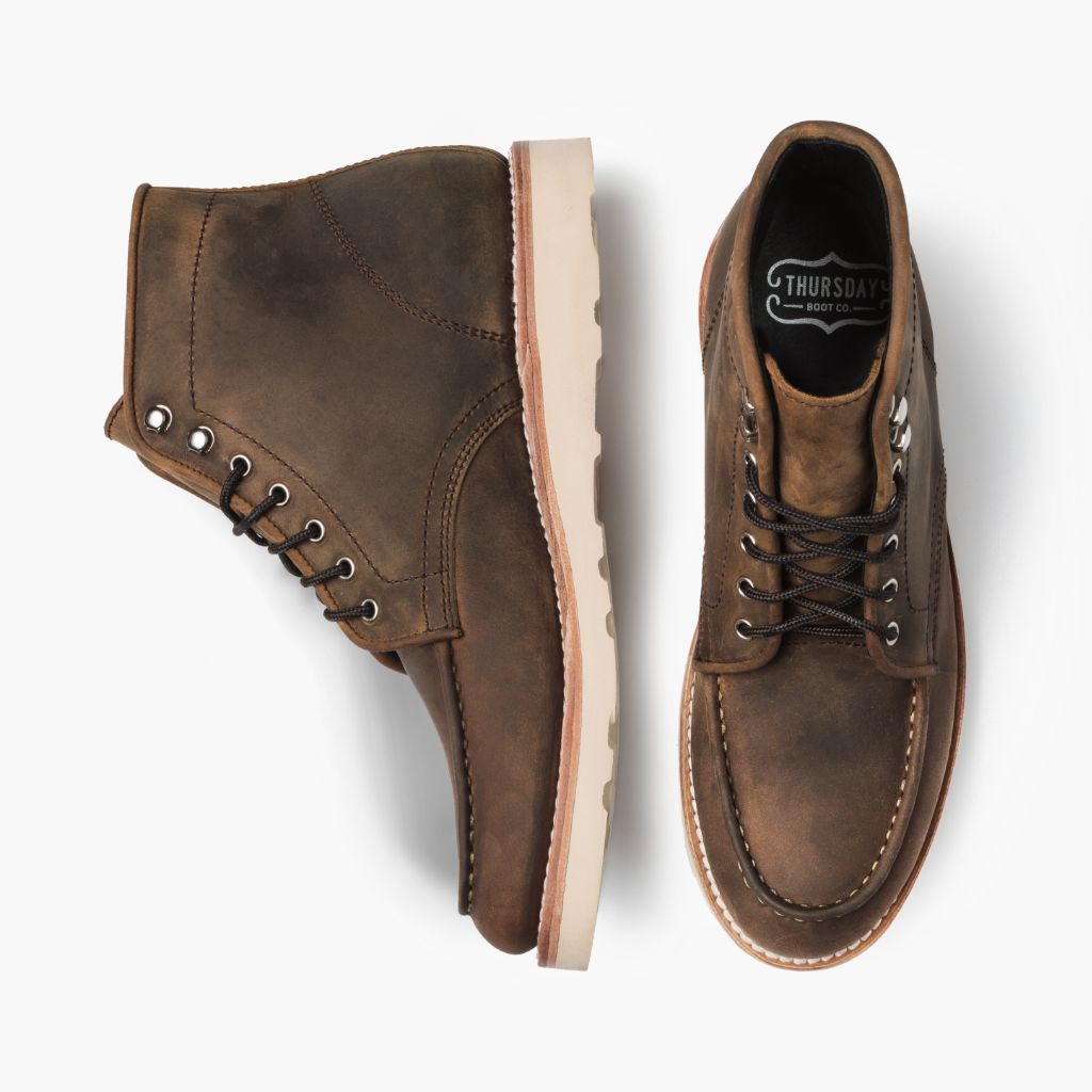 High-Traction Rubber Outsole & Lug Tread Pattern on Diplomat Burnt Copper Læderstøvler til Mænd