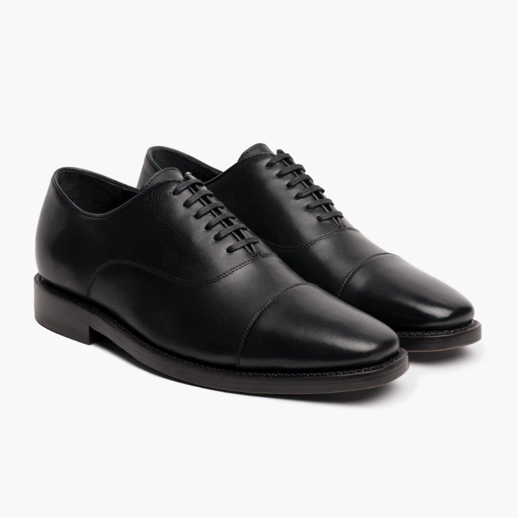Executive Sort Lædersneakers til Mænd i sort ægte okselæder - Sidevisning | Køb online