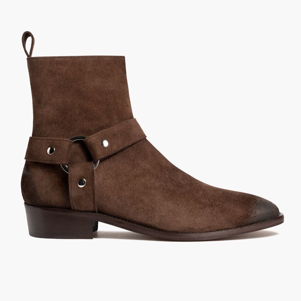 Dark Brown Goatskin Suede Leather Boots - Goodyear welt-konstruktion og tåboks