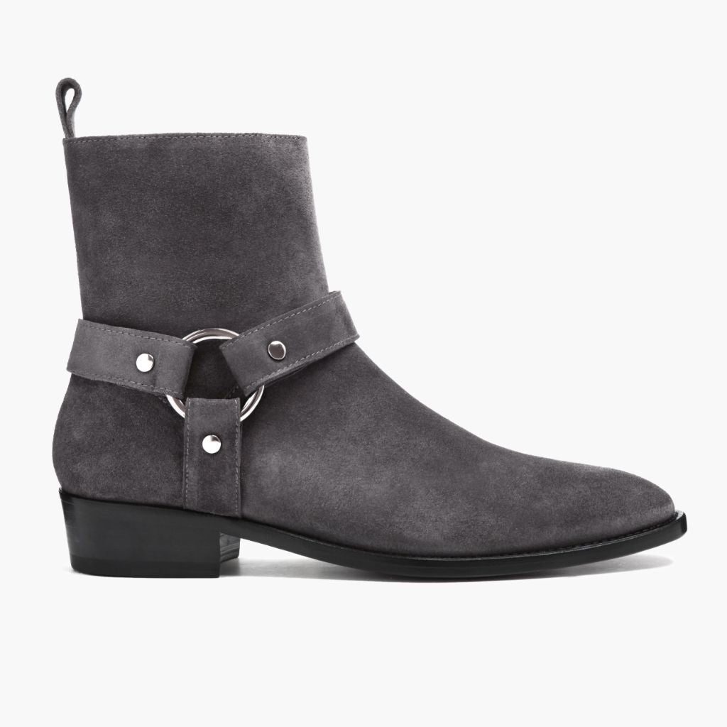 Grey Goatskin Suede Leather Boots - Goodyear welt-konstruktion og tåboks