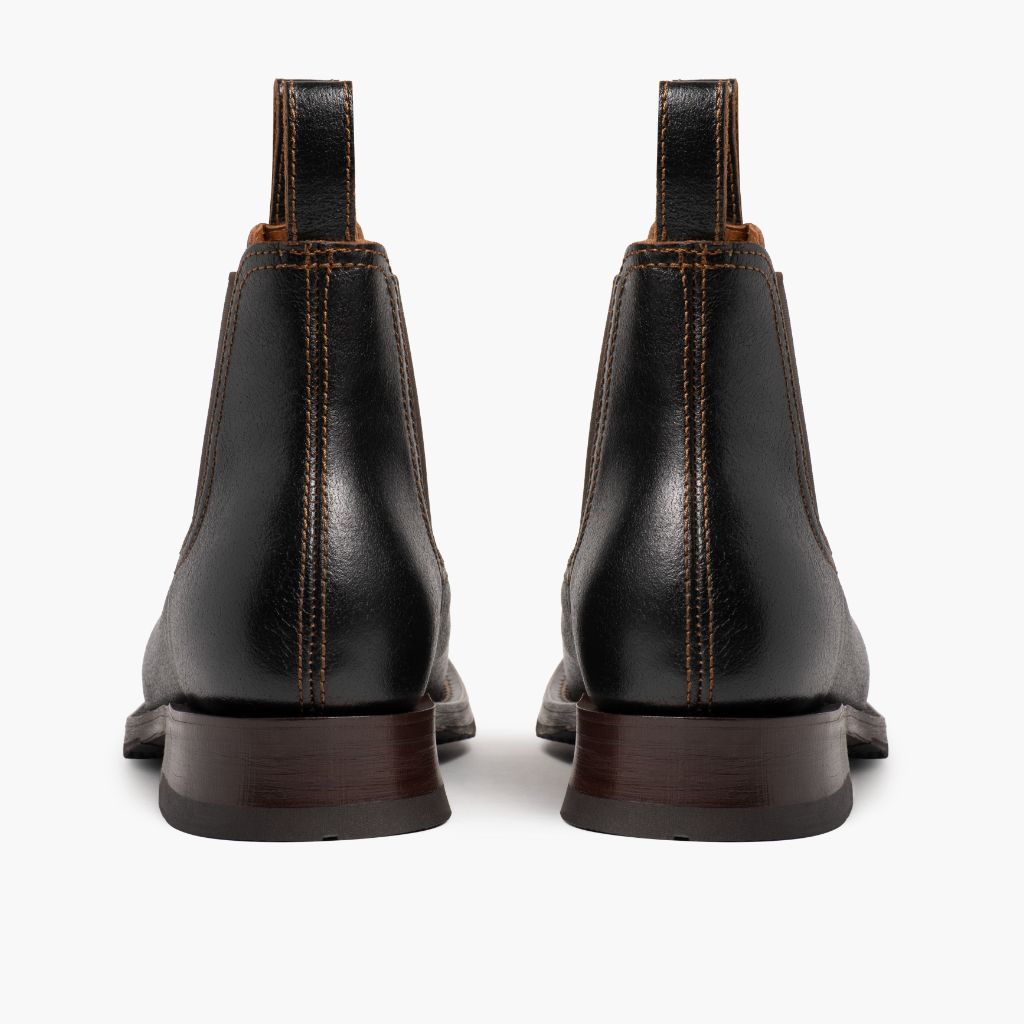 High-Traction Rubber Outsole & Lug Tread Pattern on Journeyman Cacao Læderstøvler til Mænd