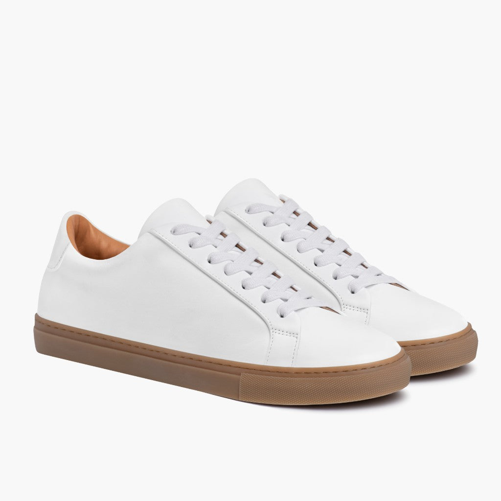 Legacy White Lædersneakers til Mænd in White Full-Grain Leather - Sidevisning | Køb online