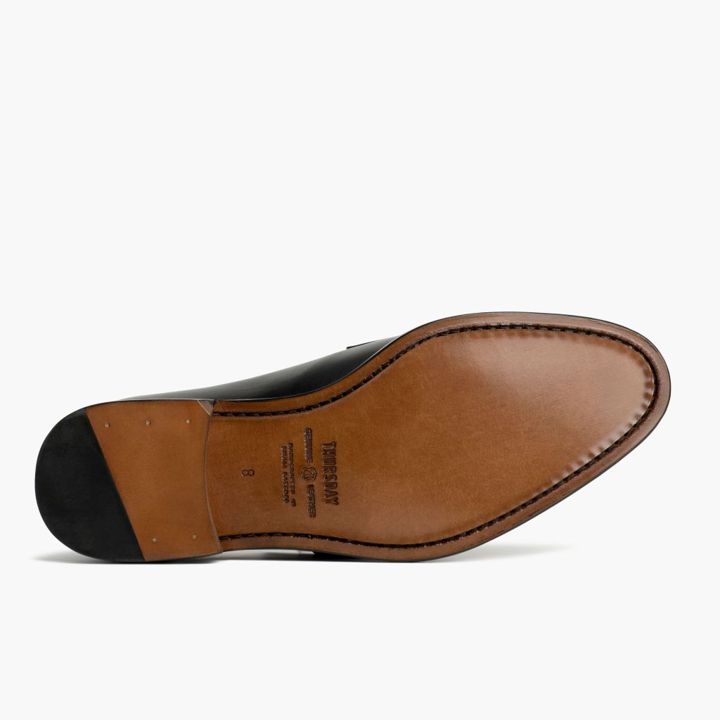 High-Traction Rubber Outsole & Lug Tread Pattern on Lincoln Sort Lædersneakers til Mænd