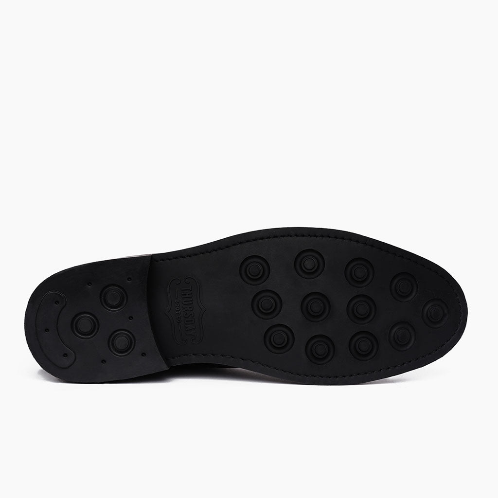 High-Traction Rubber Outsole & Lug Tread Pattern on President Sort Matte Læderstøvler til Mænd For Men