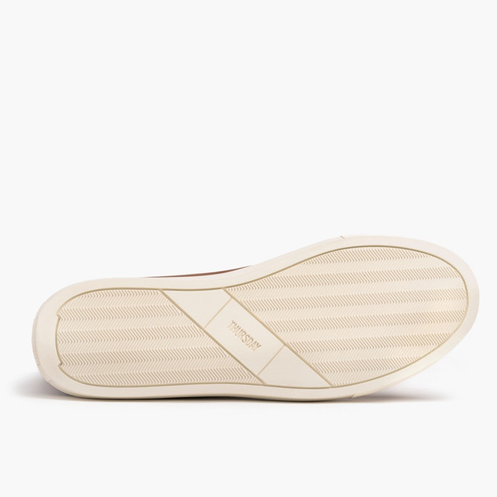 High-Traction Rubber Outsole & Lug Tread Pattern on Premier High Top Toffee Lædersneakers til Mænd For Men