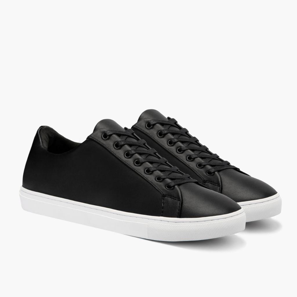 Premier Low Top Sort Lædersneakers til Mænd For Men i sort ægte okselæder - Sidevisning | Køb online