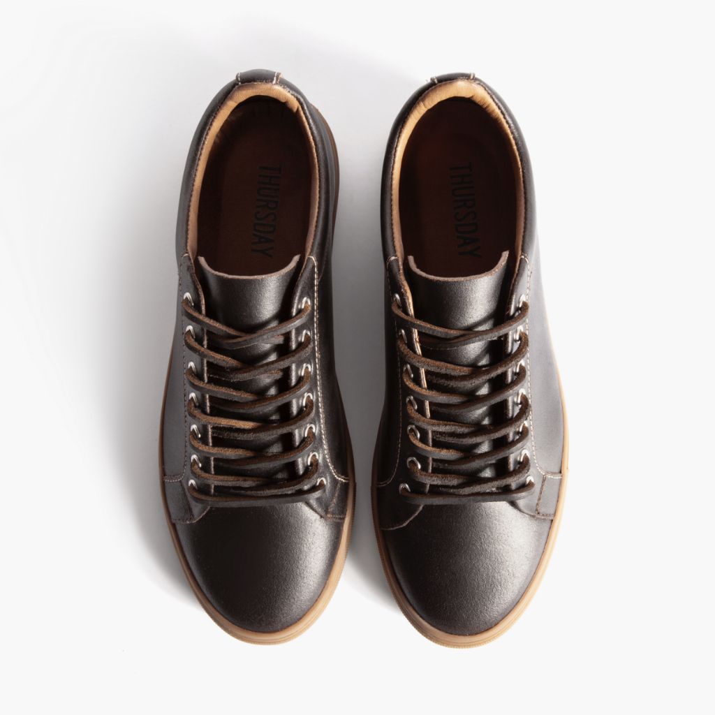 Premier Low Top Cacao Lædersneakers til Mænd For Men - Forstærket hælkappe og præcise dobbeltsyninger