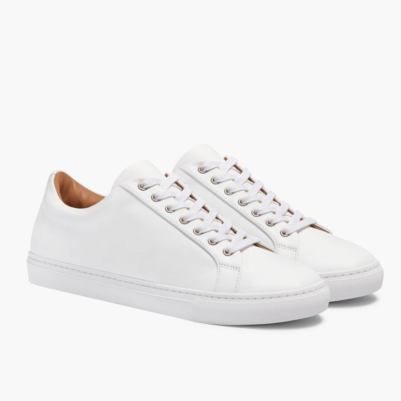 Premier Low Top White Leather Sneakers til Mænd