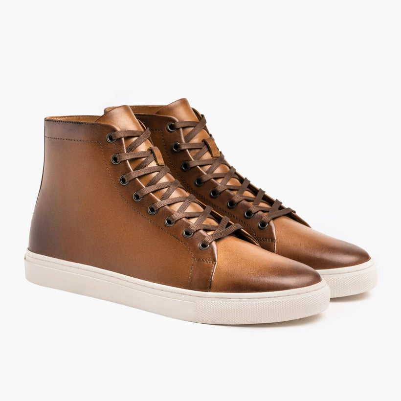 Premier High Top Toffee Leather Sneakers til Mænd