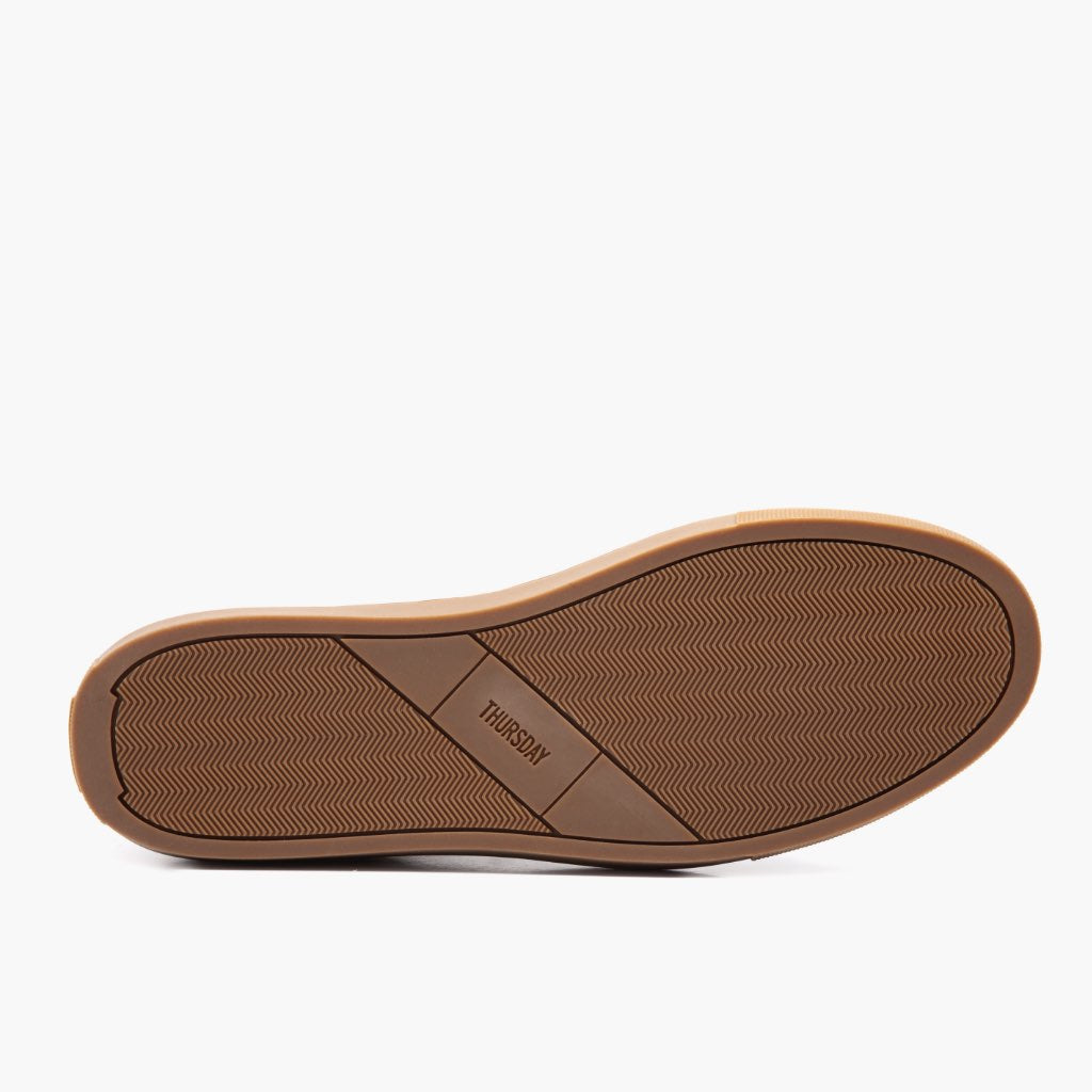 High-Traction Rubber Outsole & Lug Tread Pattern on Premier Low Top Cacao Lædersneakers til Mænd For Men