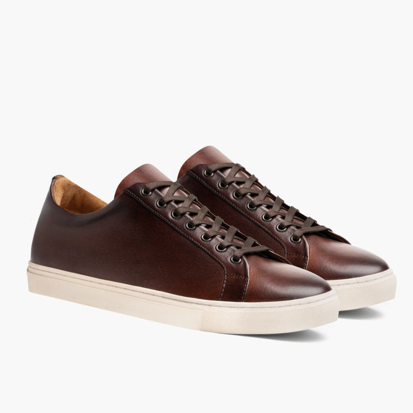 Premier Low Top Coffee Leather Sneakers til Mænd