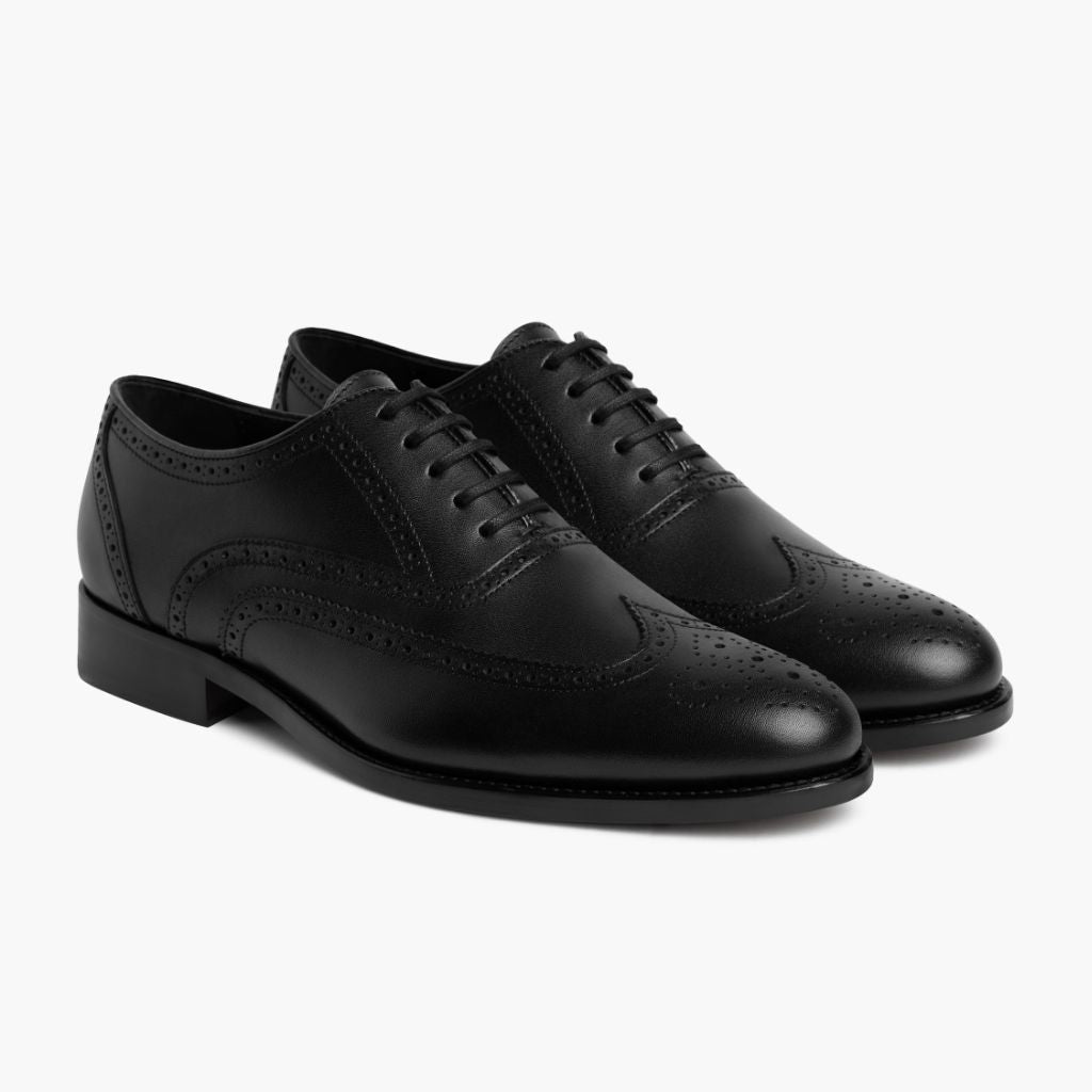 Aviator Sort Læderloafers til Mænd i sort ægte okselæder - Forfra med skræddersyet silhuet | Køb online