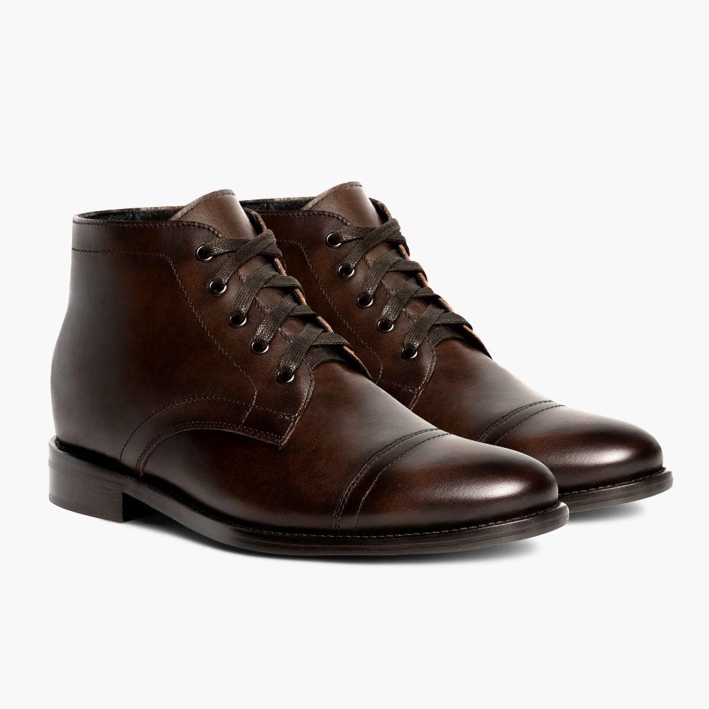 Cadet Rich Mahogany Læderstøvler til Mænd in Classic Full-Grain Leather - Sidevisning | Køb online