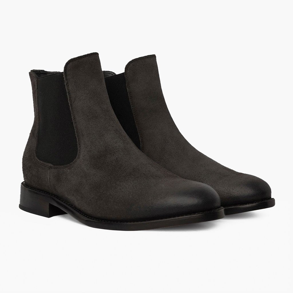Cavalier Shadow Grey Læderstøvler til Mænd in Grey Full-Grain Leather - Sidevisning | Køb online