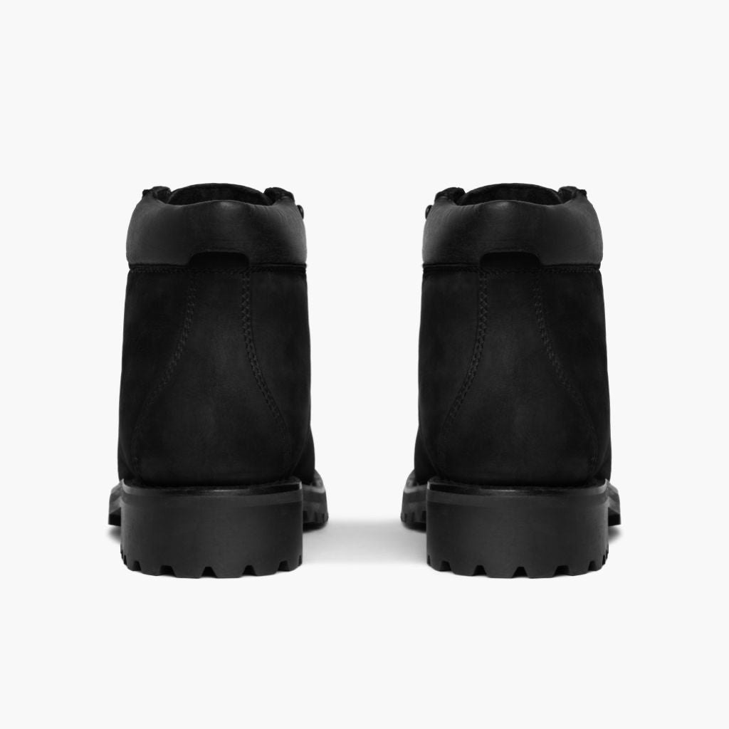 High-Traction Rubber Outsole & Lug Tread Pattern on Commander Sort Matte Læderstøvler til Mænd