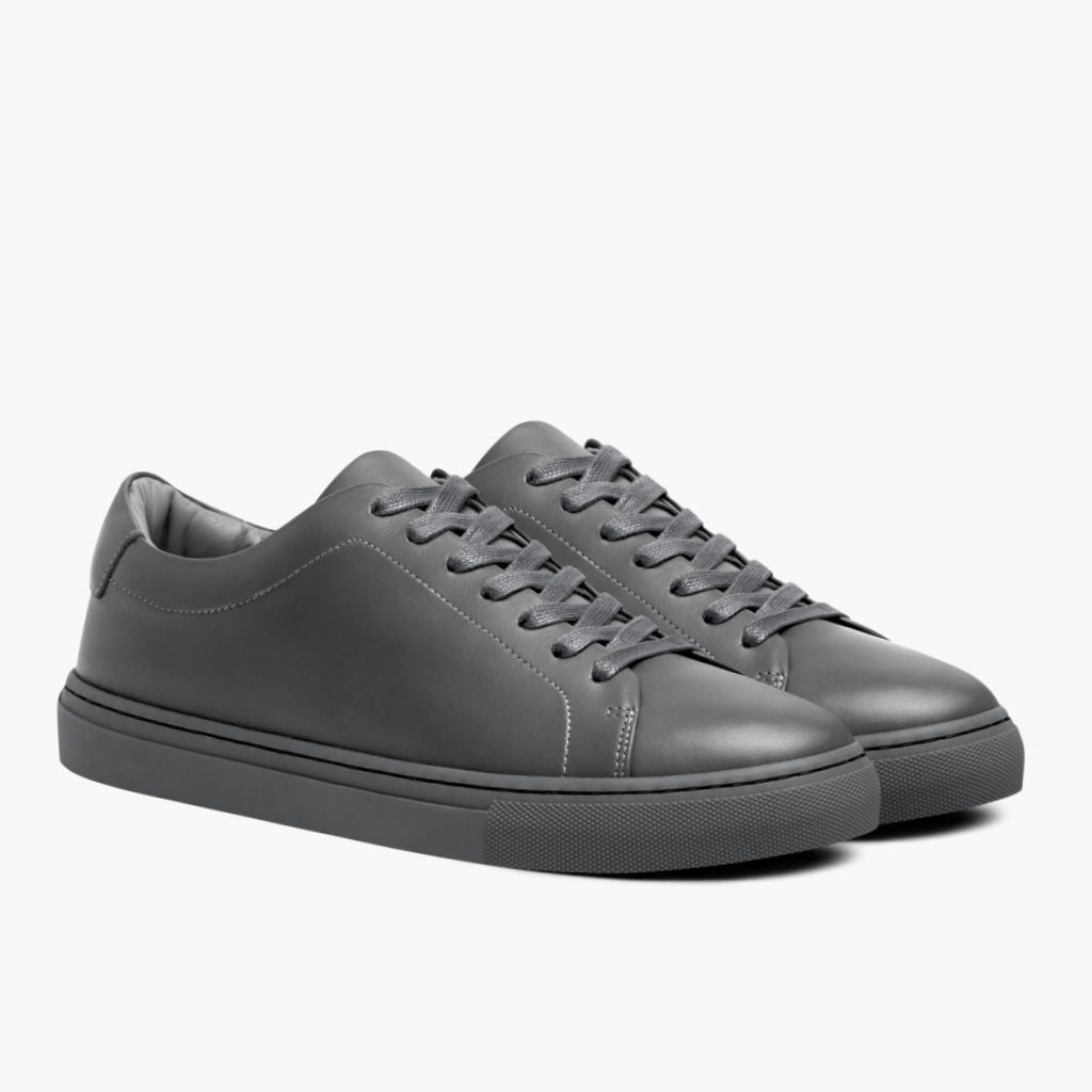 Encore Steel Grey Lædersneakers til Mænd in Grey Full-Grain Leather - Sidevisning | Køb online