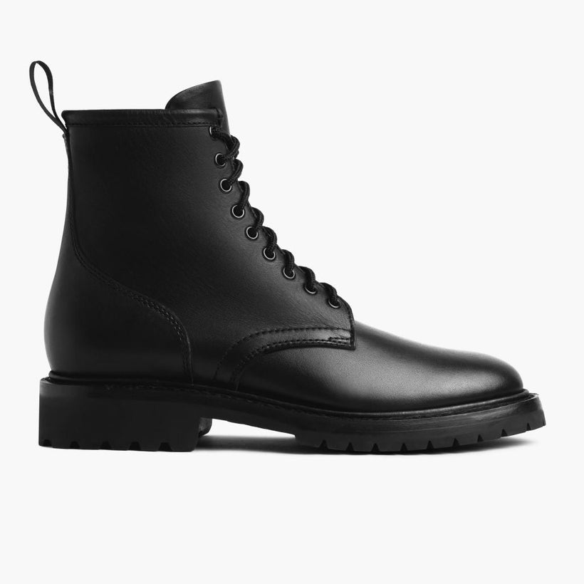 Stomper Sort (No Zipper) Leather Boots til Mænd