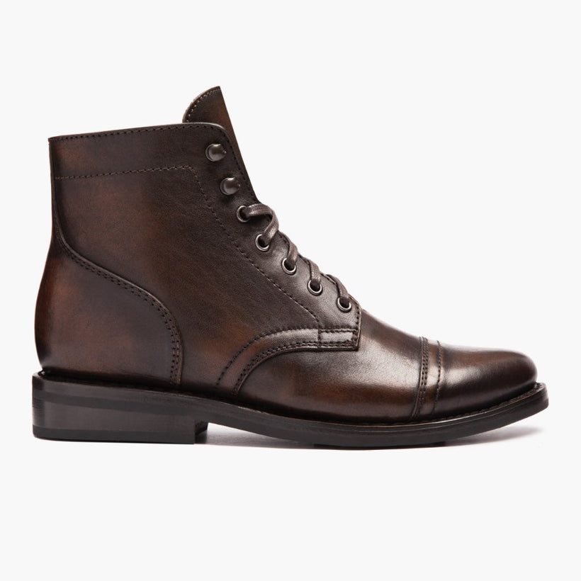 Captain Sort Coffee Leather Boots til Kvinder