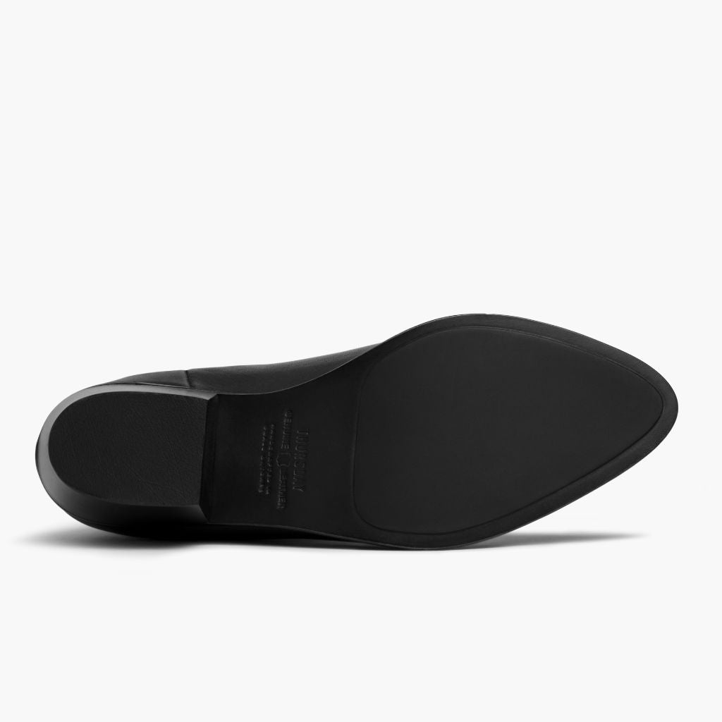 High-Traction Rubber Outsole & Lug Tread Pattern on Dreamer Bootie Sort Læderstøvler til Damer