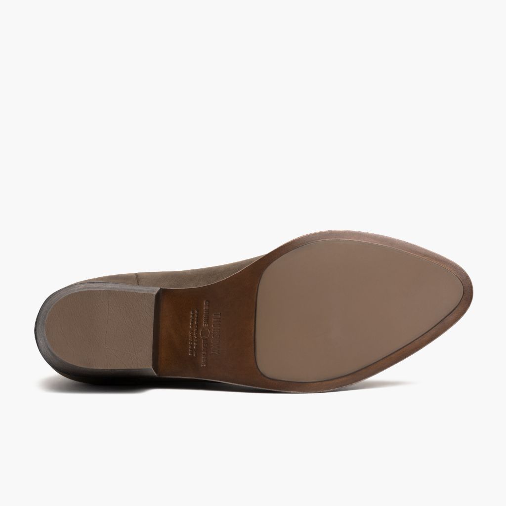 High-Traction Rubber Outsole & Lug Tread Pattern on Dreamer Bootie Tobacco Læderstøvler til Damer