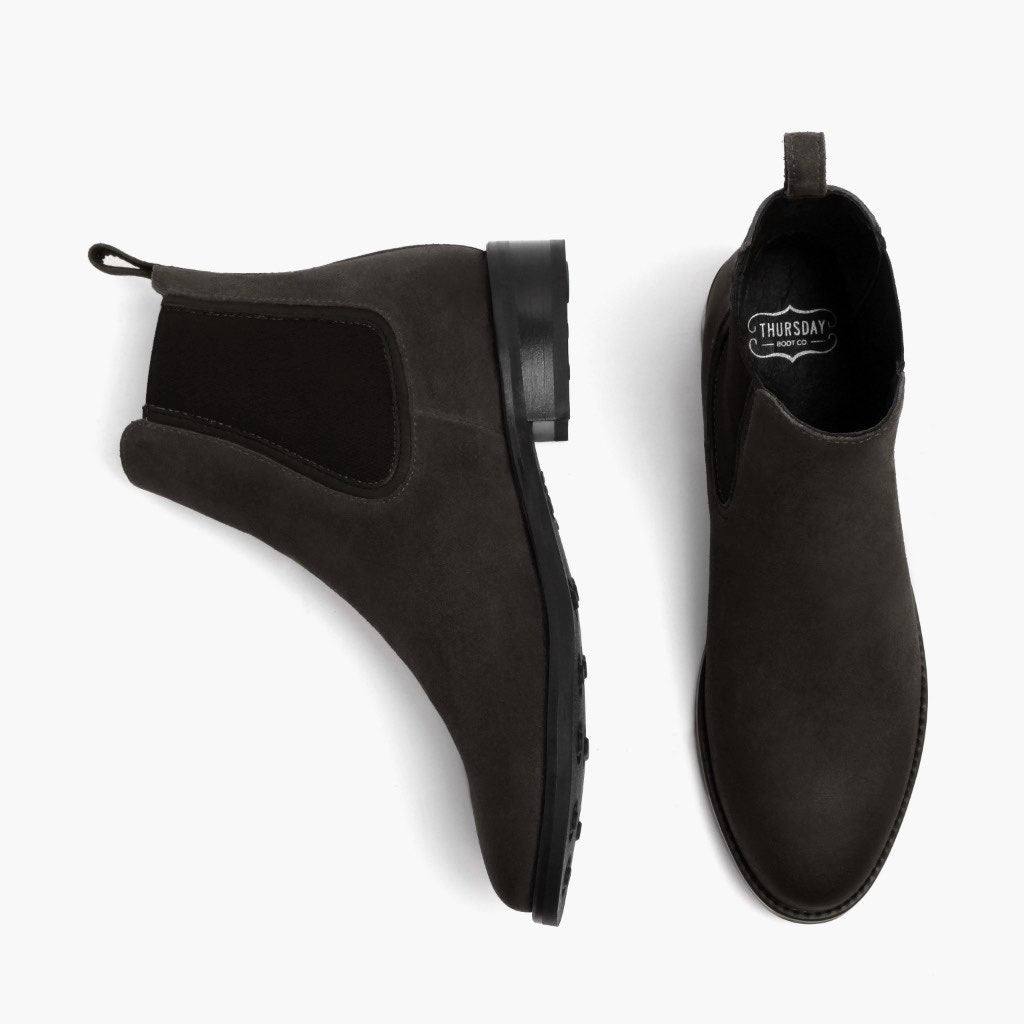 High-Traction Rubber Outsole & Lug Tread Pattern on Duchess Shadow Grey Læderstøvler til Damer