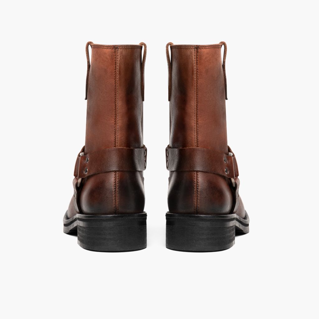 High-Traction Rubber Outsole & Lug Tread Pattern on Outlaw Rust Brun Læderstøvler til Damer