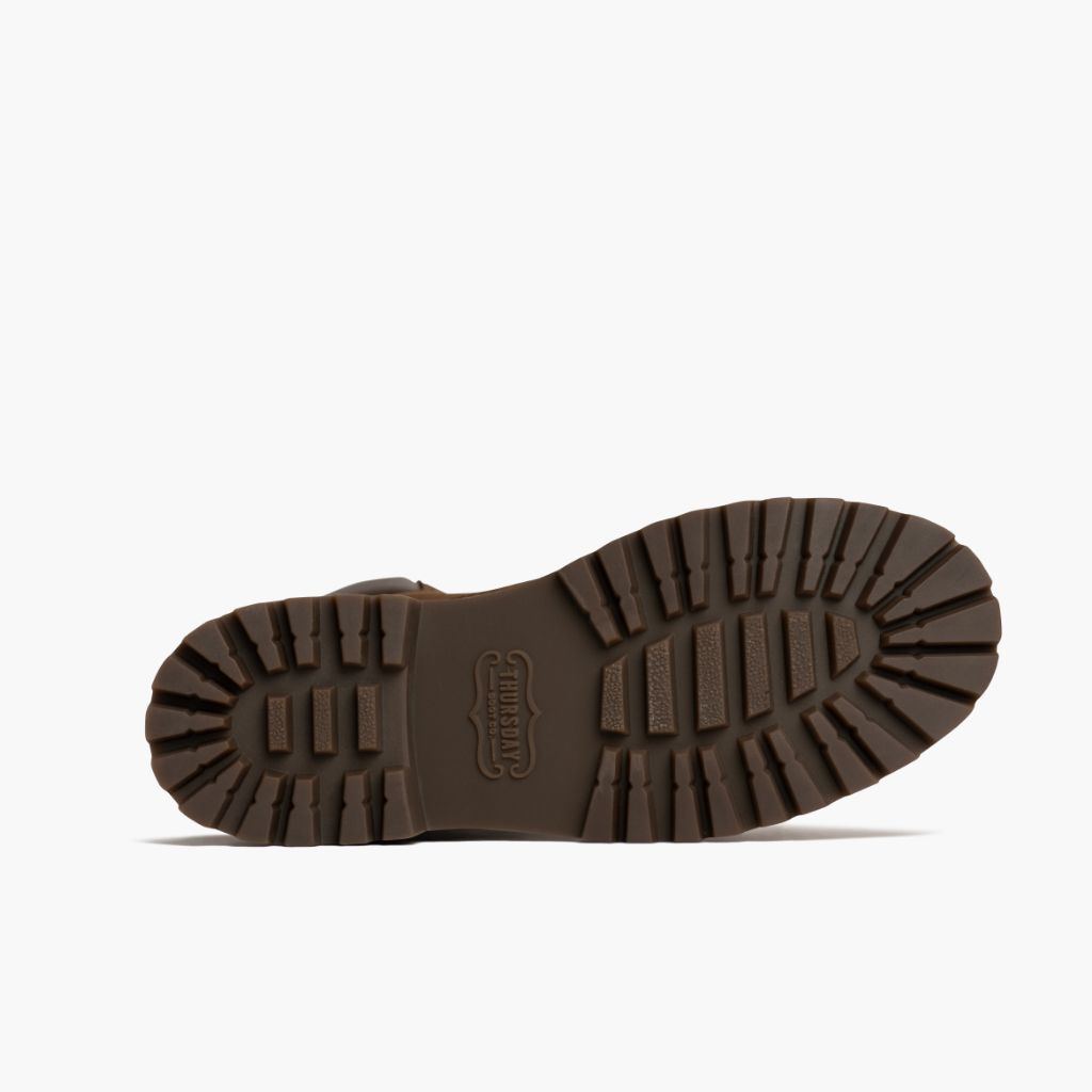 High-Traction Rubber Outsole & Lug Tread Pattern on Explorer Lysebrun Matte Læderstøvler til Damer