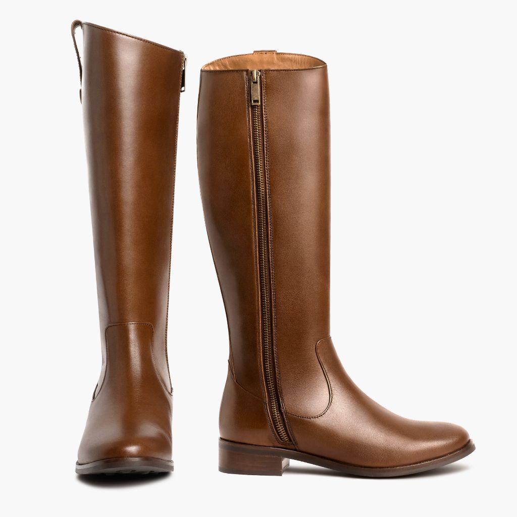 High-Traction Rubber Outsole & Lug Tread Pattern on Crown Cuero Læderstøvler til Damer