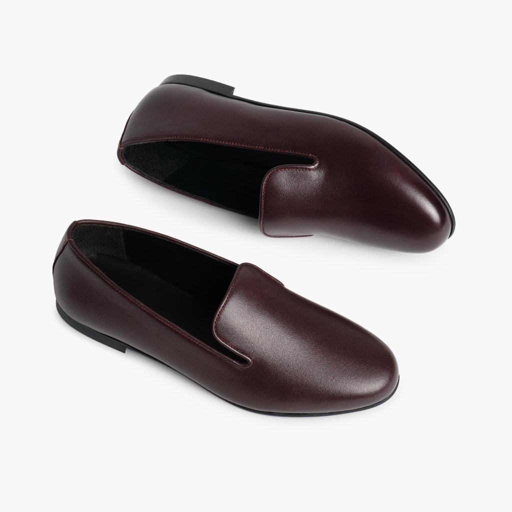 High-Traction Rubber Outsole & Lug Tread Pattern on Eden Bordeaux Læderstøvler til Damer