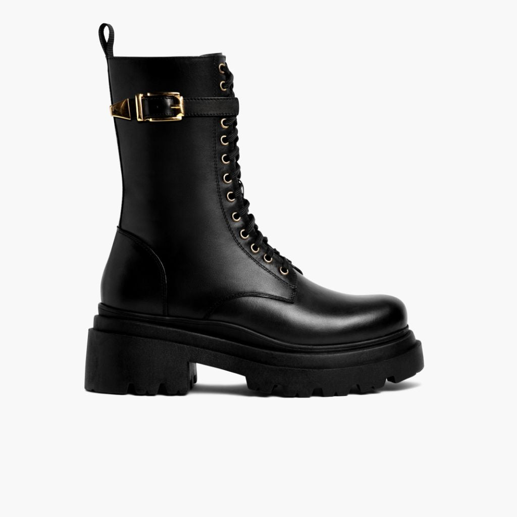 Black Full-Grain leather Boots - Goodyear welt-konstruktion og tåboks